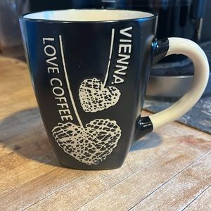 Coffee cup hearts etched